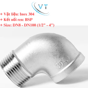 CO REN 90 Độ INOX 304 21 mm, 27mm,34mm,42mm,49mm,60mm