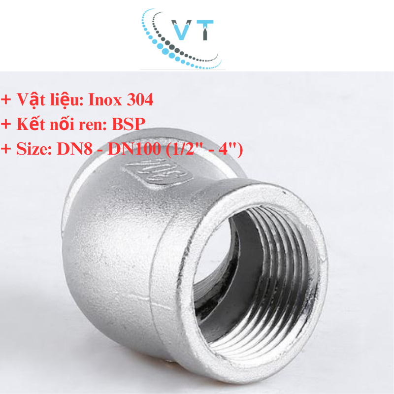 CO REN 45 Độ INOX 304 DN65 - DN80 - DN100, 76mm - 90mm- 114mm