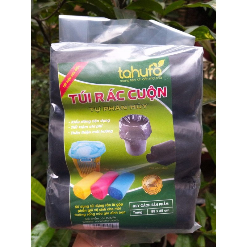 Bịch 3 cuộn túi đựng rác sinh học tự huỷ size 55x65cm (10kg) vừa xô sơn ...