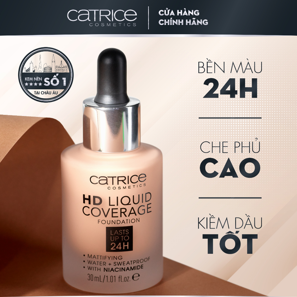 Kem nền Catrice HD Liquid Coverage Foundation 30ml | Shopee Việt Nam