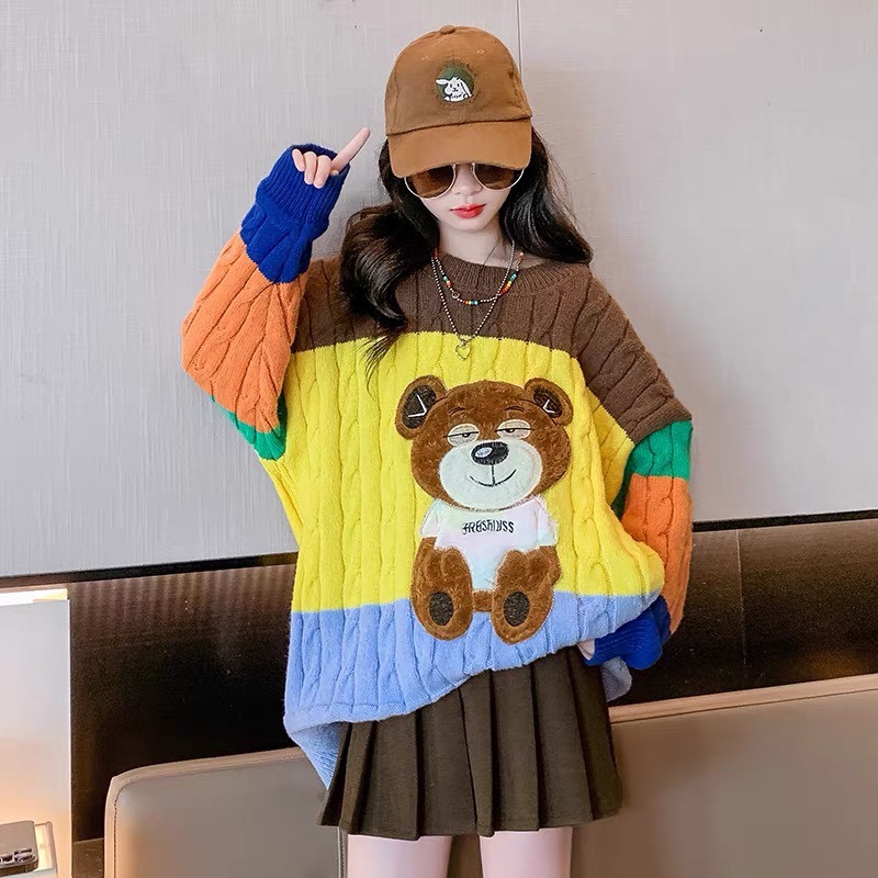 Áo len đắp gấu thời trang trẻ em BEESHOP D23067