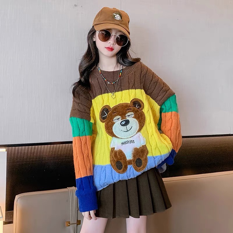 Áo len đắp gấu thời trang trẻ em BEESHOP D23067