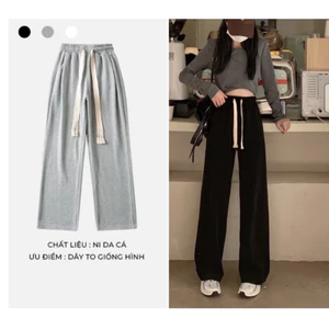 Quần Suông Dây Bản To 2 Màu Nữ [FREESHIP] 🌸 Culottes ống rộng dáng dài kiểu đường phố 3158 hàn quốc