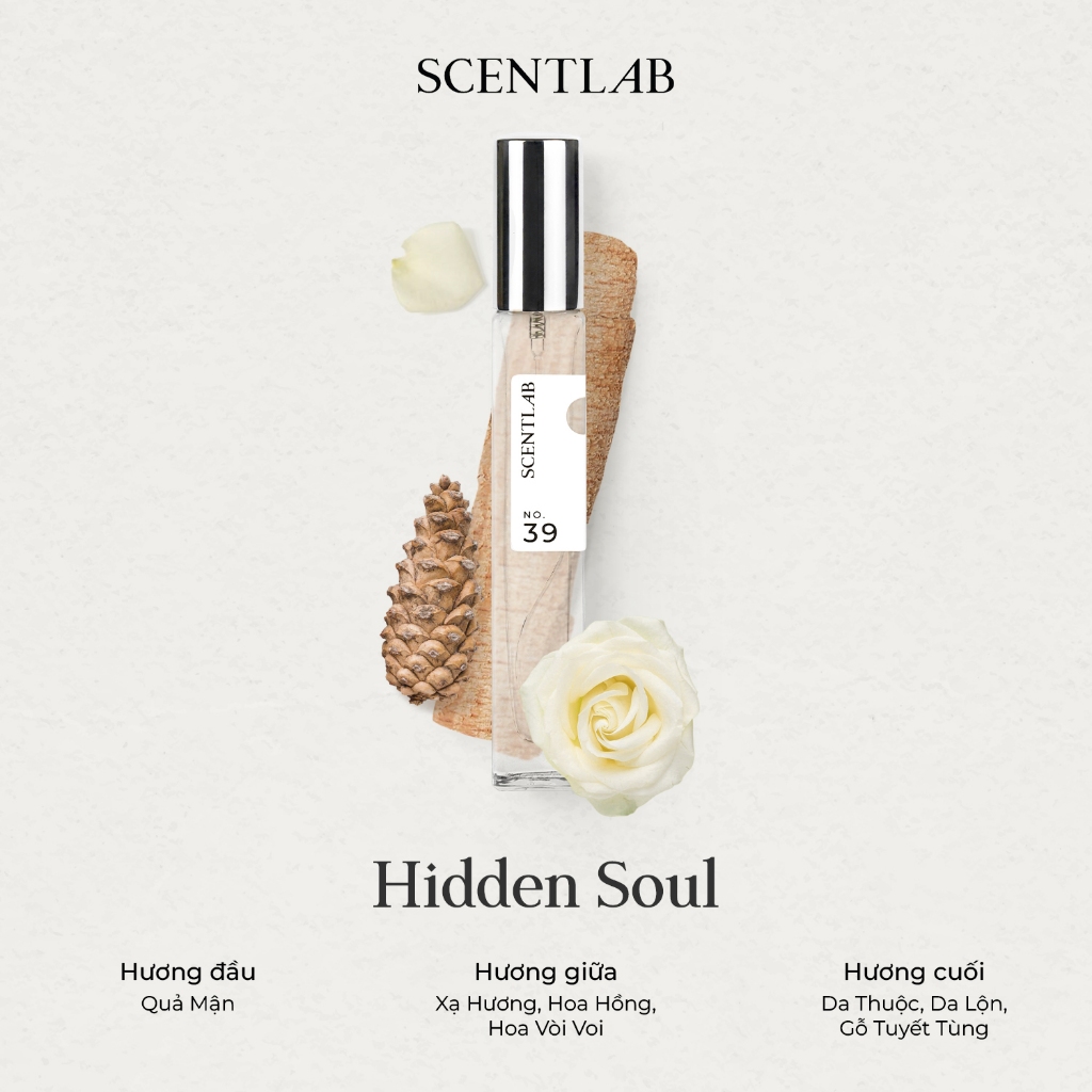 Ảnh Nước hoa nữ SCENTLAB No.39 mùi hương nhẹ nhàng Hidden Soul tinh dầu thơm lâu, hương hoa cỏ mini 10ml 2