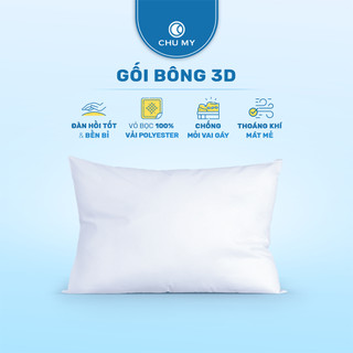 Gối Bông 3D CHU MY - Gối Nằm Khách Sạn Mềm Mại, Đàn Hồi Tốt, Nâng Đỡ Đầu Và Vai Gáy