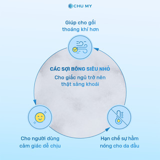 Gối Bông 3D CHU MY - Gối Nằm Khách Sạn Mềm Mại, Đàn Hồi Tốt, Nâng Đỡ Đầu Và Vai Gáy