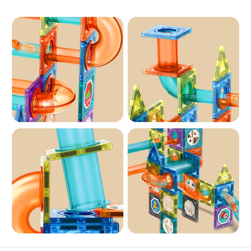 Xếp hình nam châm thả bi kèm mô hình thả bi Magnetic, đồ chơi ghép hình sáng tạo 97 chi tiết_hàng cao cấp hút siêu chắc