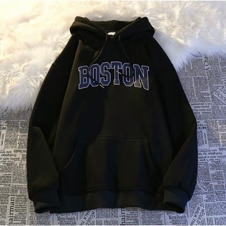 Áo hoodie nữ nam khoác nỉ unisex KONOVA chất liệu nỉ bông dày dặn có mũ in chữ BOSTON