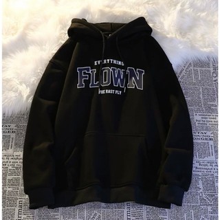 Áo hoodie nữ nam unisex chất liệu nỉ bông dày dặn KONOVA có mũ in chữ FLOWN