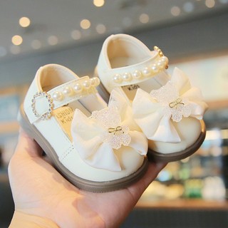 TĂNG 1 SZ Giày Búp Bê Quai Đính Ngọc Khóa Đá Khóa Gấu Lấp Lánh Cho Bé Gái 0-4 Tuổi K176