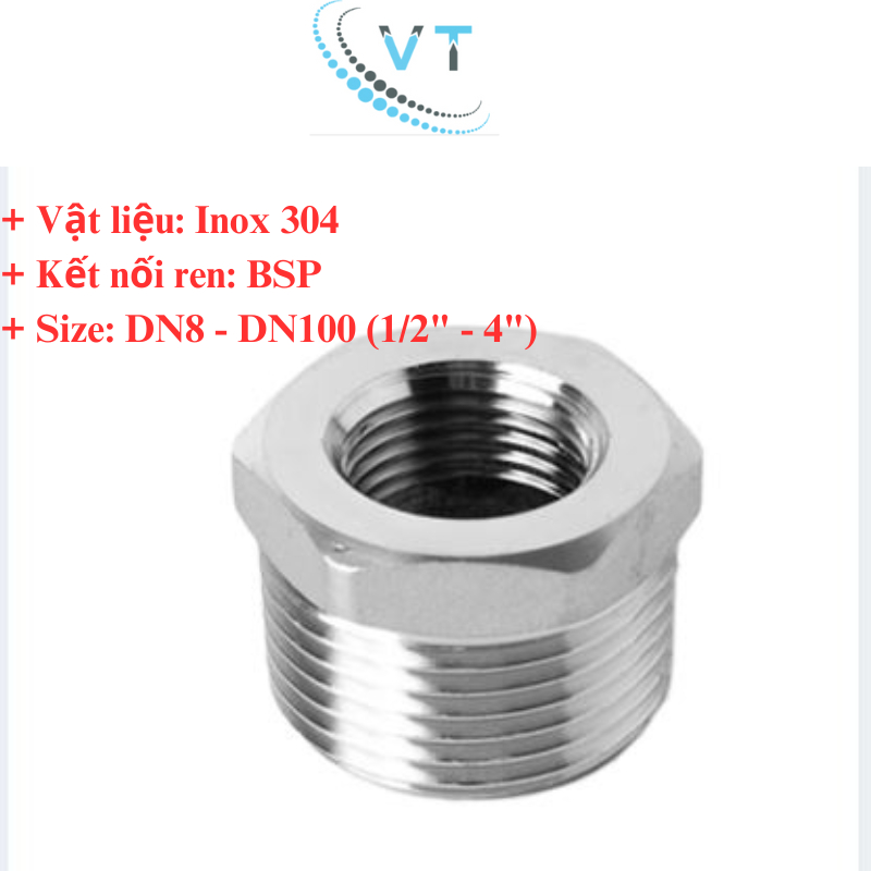 TÊ NỐI REN TRONG INOX 304 phi 13,17,21,27,34,42,49 ,60,76, 90, 114 chất lượng