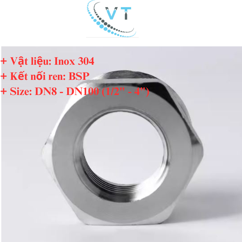 TÊ NỐI REN TRONG INOX 304 phi 13,17,21,27,34,42,49 ,60,76, 90, 114 chất lượng