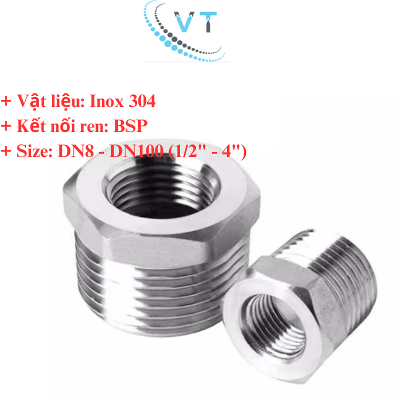 TÊ NỐI REN TRONG INOX 304 phi 13,17,21,27,34,42,49 ,60,76, 90, 114 chất lượng