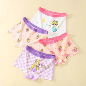Set 4 quần chip bé gái thun lạnh cao cấp mềm mịn thông hơi, quần lót trẻ em co giãn 4 chiều Maruka