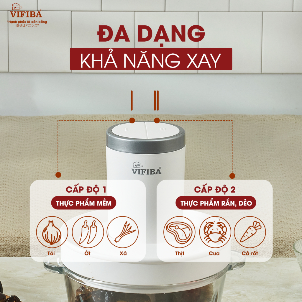Ảnh Máy Xay Thịt Chính Hãng VIFIBA - Tặng Kèm 2 Bộ Lưỡi Dao - 2 Cấp Độ Xay Mạnh, Xay Thịt Đông Đá,.. 4