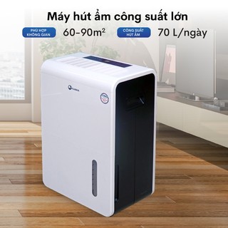 Máy hút ẩm gia đình dùng block nhập khẩu FUJIHAIA DH70B công suất 70l/ ngày - Bảo hành 24 tháng