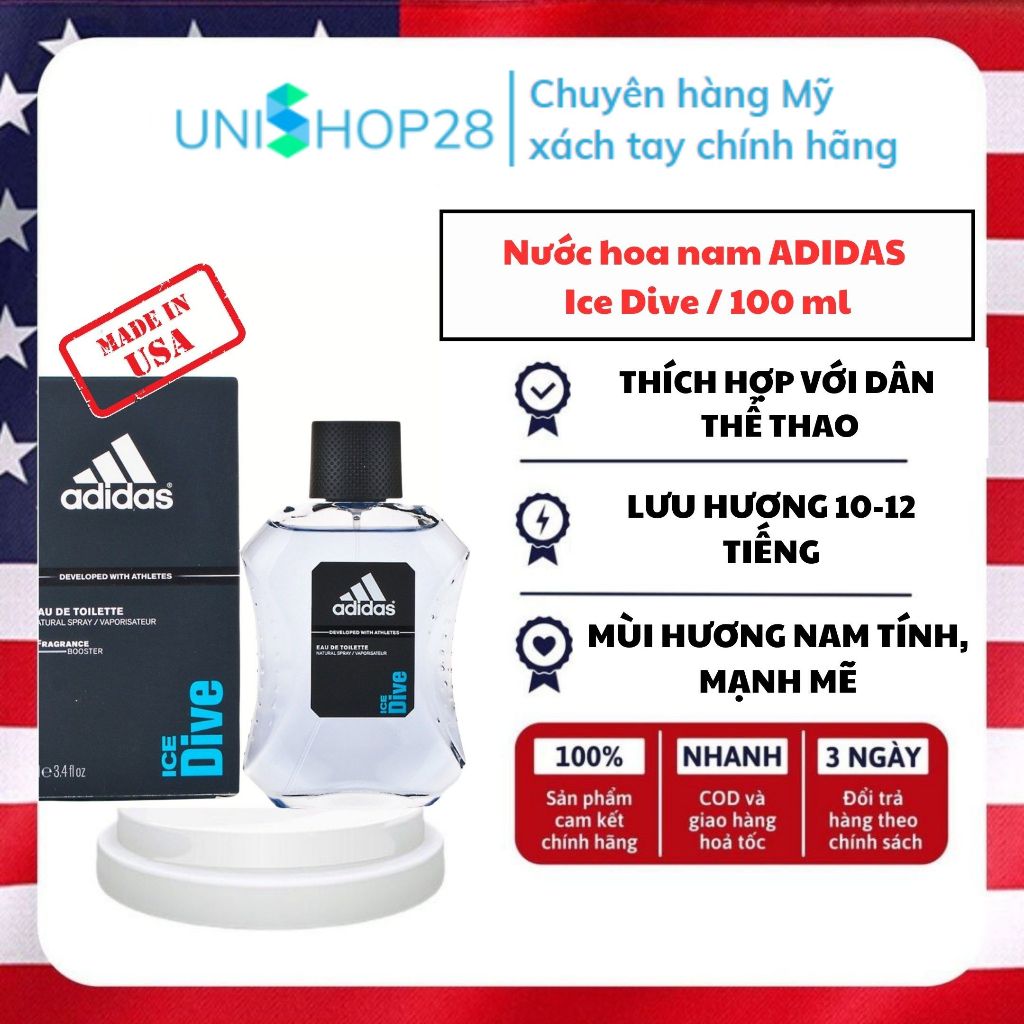 Nước hoa nam 2024 adidas ice dive 100ml