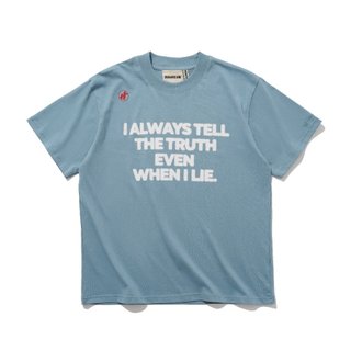Áo thun THE TRUTH form Boxy tay lỡ HIGH CLUB - Màu powder blue/ cream