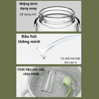 Chai đựng dầu ăn thủy tinh nắp mở tự động 470ml , Bình xịt dầu ăn thông minh 2 trong 1, Hũ đựng nước mắm, xì dầu,mật ong