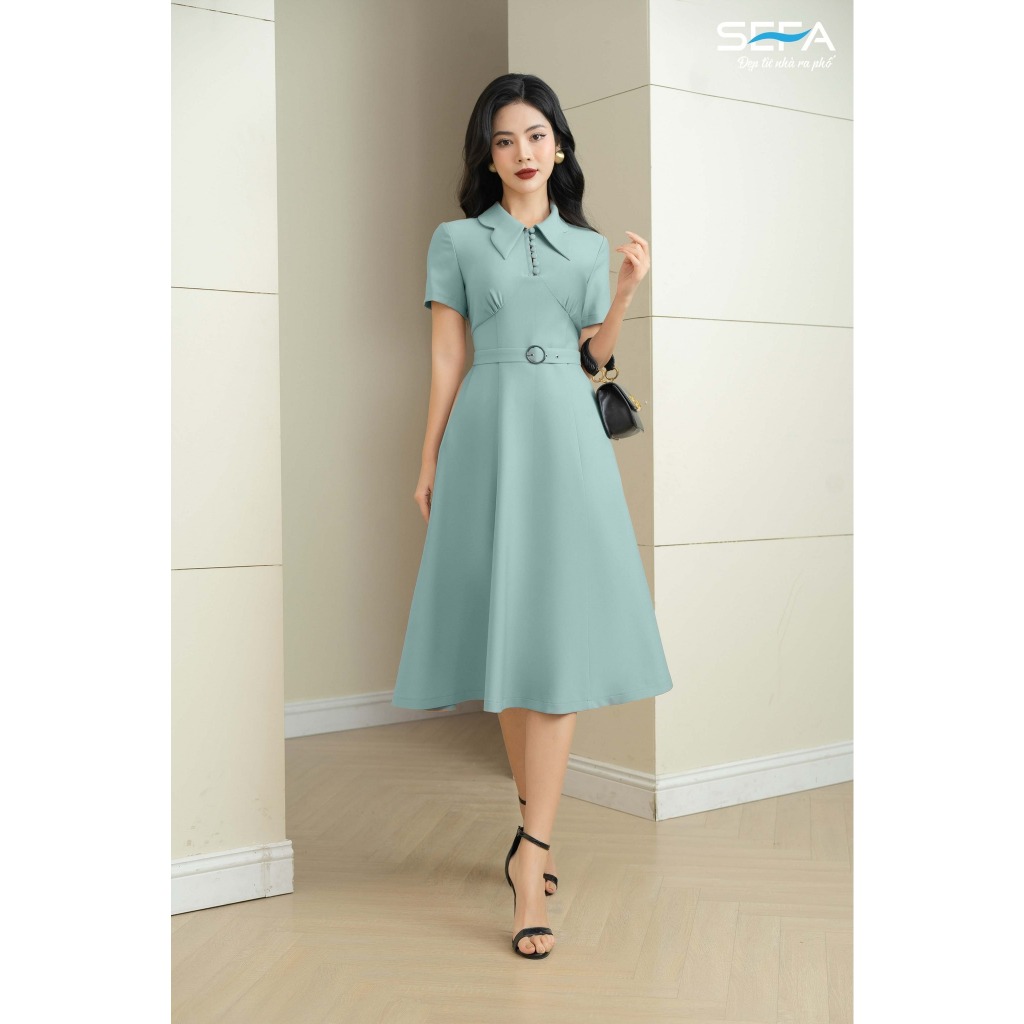 Ảnh Đầm xoè SEFA cổ Đức phối cúc sang trọng 1