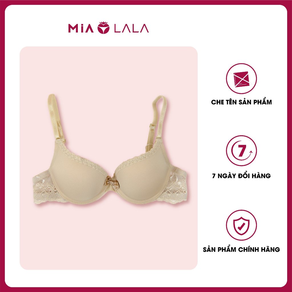 Áo lót có gọng đệm vừa cotton pha quai ren điệu MiaLala 0002 NA1370002