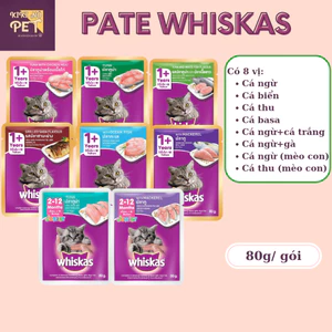 Pate Whiskas Cho Mèo Gói 80g Cung Cấp Dinh Dưỡng Và Vitamin - KIKINO