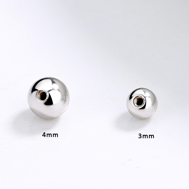Chốt khuyên tai, hoa tai bi vặn ren bạc 925 (1 chiếc) | GEMY SILVER BIVAN