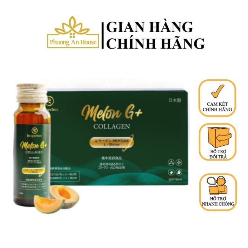 Nước uống collagen Melon G+ Reiperfect chống oxi hoá, dưỡng trắng da