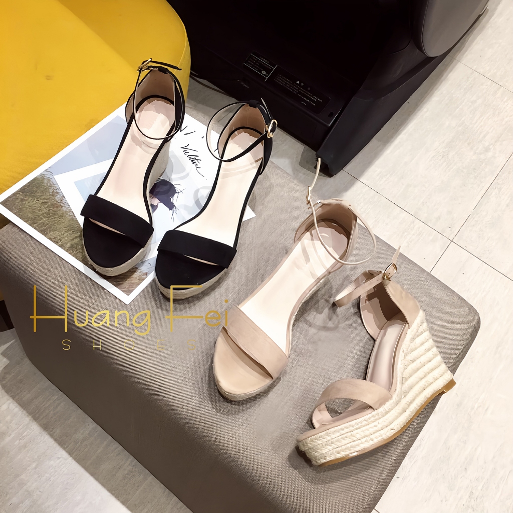 Giày cói dáng xuồng Huang Fei cao 10cm và 12cm với mã HF45