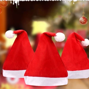 Set 2 nón ông già Noel vải nỉ mỏng cho bé và người lớn