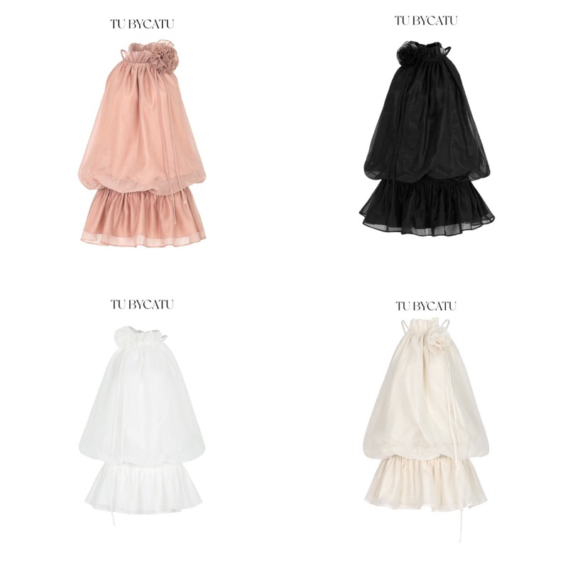 Ảnh TUBYCATU | Áo Lily (Không kèm quần) chất liệu vải organza đính hoa màu Nude / Beige/ White/ Black 1