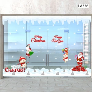 Tranh Dán Tường Ông Già Noel Và Những Người Bạn Vui Vẻ Trang Trí Noel, Nhà Cửa, Văn Phòng, Quà Tặng Người Thân