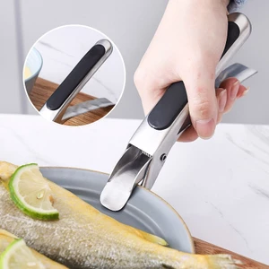 Kẹp Gắp Đồ Nóng, Gắp Chén Dĩa Inox, Gấp Lò Vi Sóng, Nồi Chiên Không Dầu Chịu Lực Có Mút Silicon Hạn Chế Trượt Tay
