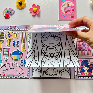 Sổ Makeup + tô màu cô gái PinkChocoo - Búp bê giấy