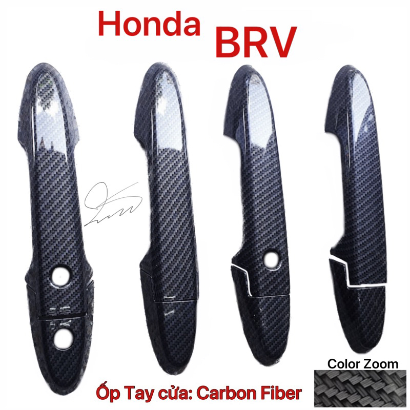 Ốp tay nắm cửa xe Honda BRV 2023-2026, Chất liệu Nhựa carbon ABS cao cấp