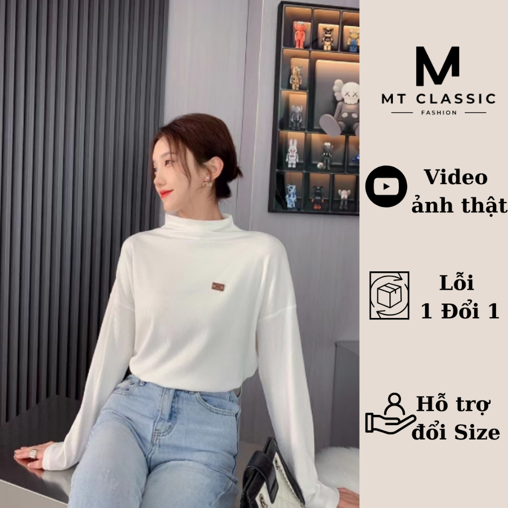 ( Hỏa tốc HCM) Áo thun nữ tay dài, áo giữ nhiệt form rộng mềm mịn dày dặn có bigsize - Mt Classic