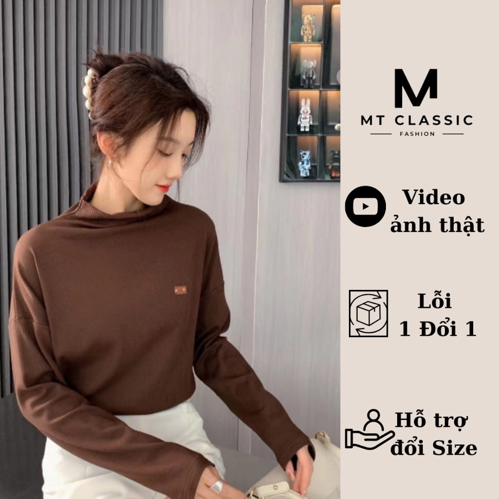 ( Hỏa tốc HCM) Áo thun nữ tay dài, áo giữ nhiệt form rộng mềm mịn dày dặn có bigsize - Mt Classic