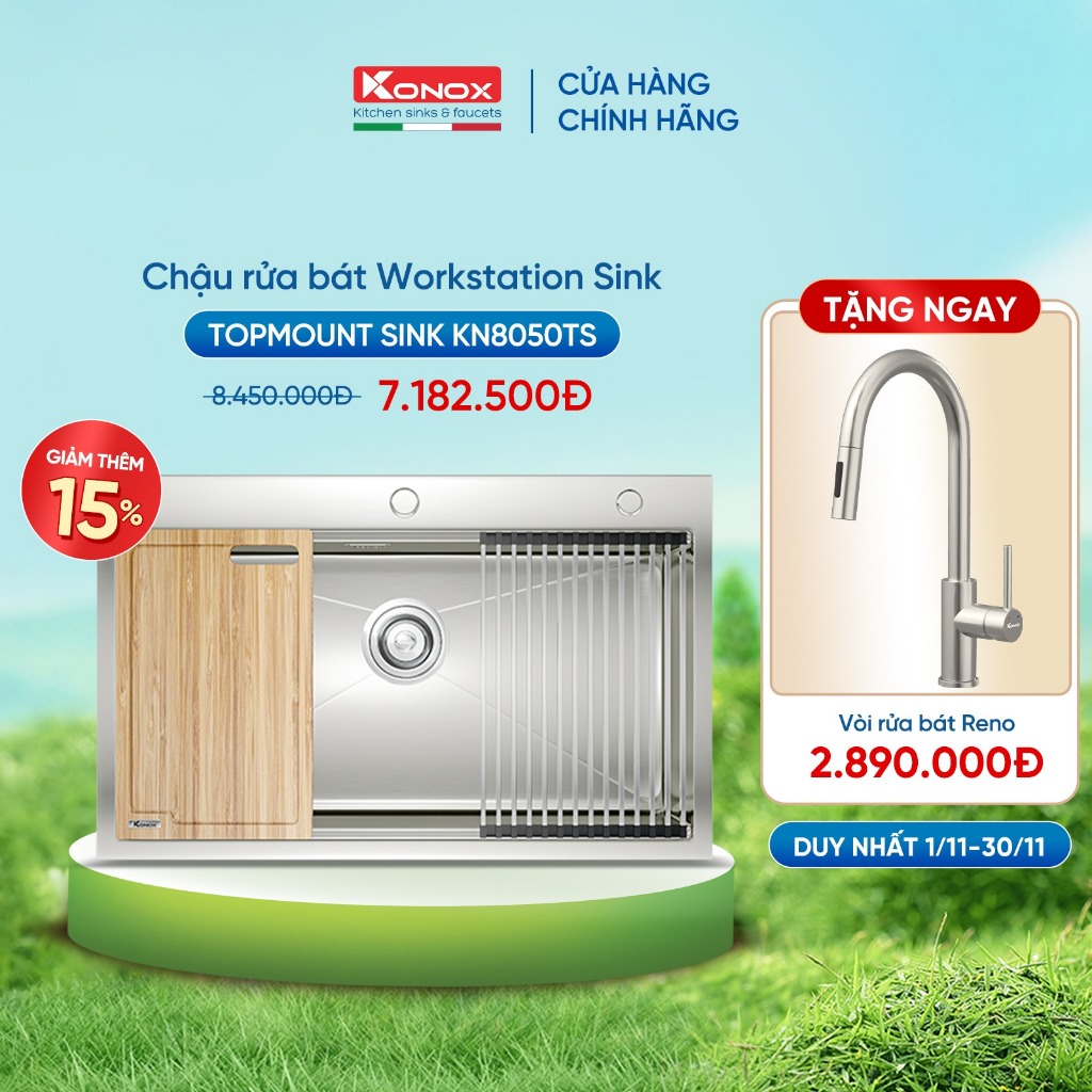 Chậu Konox KN8050TS (Tặng vòi Konox Reno) | Shopee Việt Nam