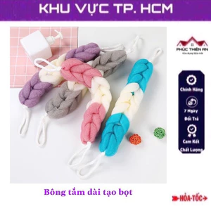 Bông tắm dài tạo bọt dạng xoắn ốc có dây treo - mềm mại, an toàn cho da