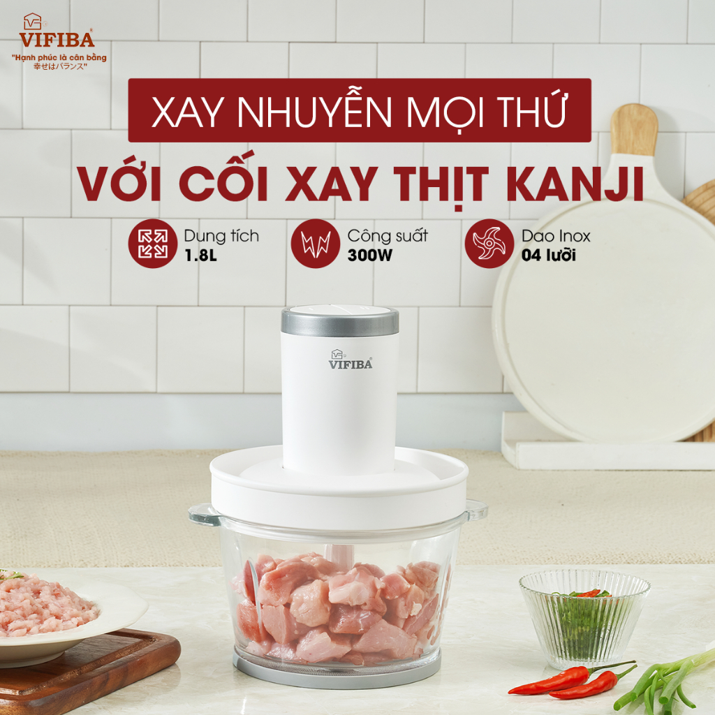 Ảnh Máy Xay Thịt Chính Hãng VIFIBA - Tặng Kèm 2 Bộ Lưỡi Dao - 2 Cấp Độ Xay Mạnh, Xay Thịt Đông Đá,.. 3