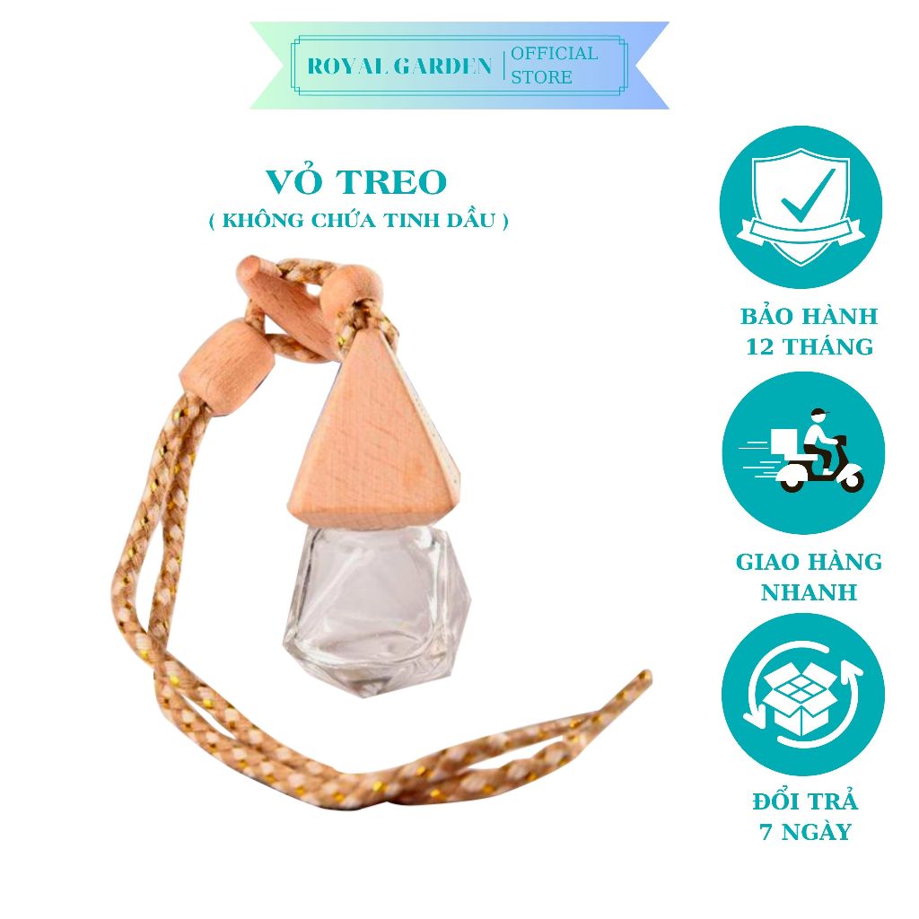Vỏ Lọ đựng tinh dầu treo xe kim cương dây kim tuyến