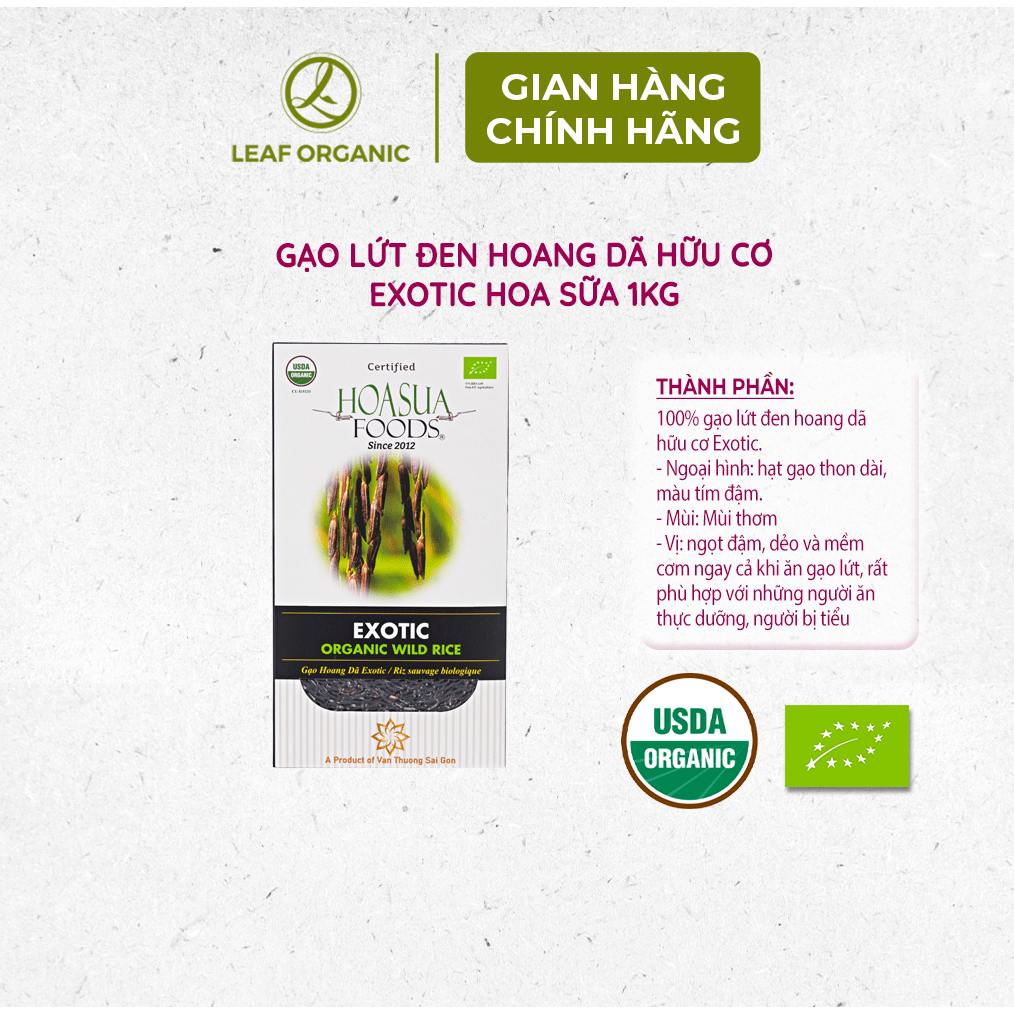 Ảnh Gạo lứt hữu cơ Hoa Sữa 1kg vị ngọt đậm, thơm dẻo 2