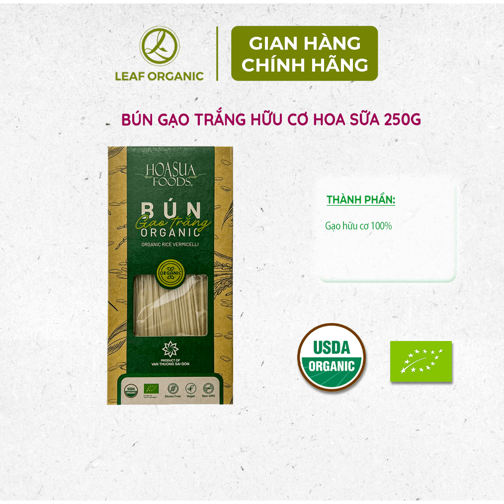 Ảnh Bún gạo hữu cơ Hoa Sữa Foods 250g/hộp Sợi mềm dai, không bị nhũn 2
