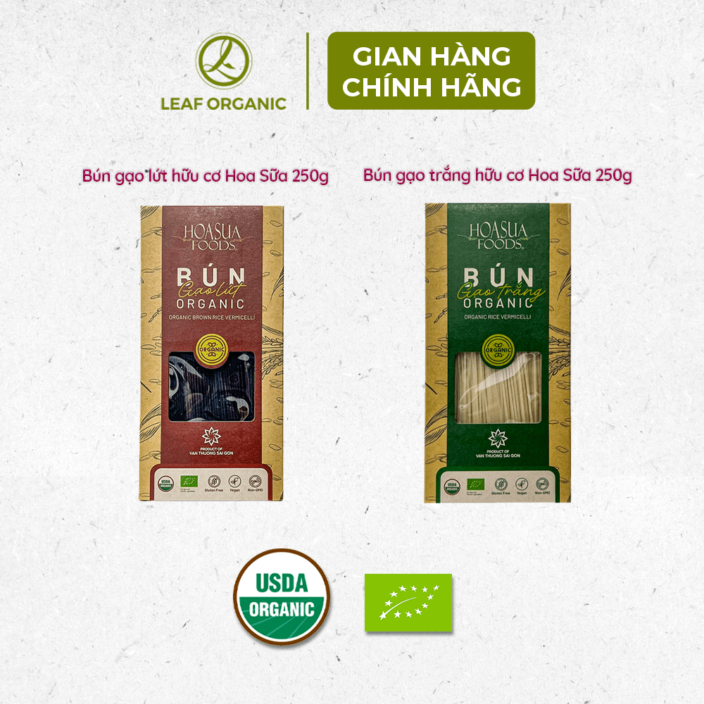 Ảnh Bún gạo hữu cơ Hoa Sữa Foods 250g/hộp Sợi mềm dai, không bị nhũn 1