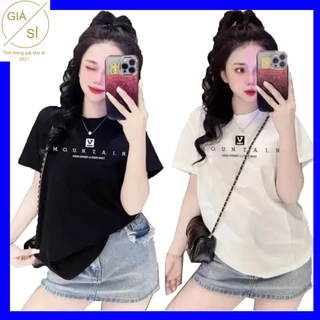 Áo thun nữ mẫu mới in chữ đơn giản thun cotton co giãn thoáng mát trẻ trung bán chạy nhiều màu quần áo thời trang giá kh
