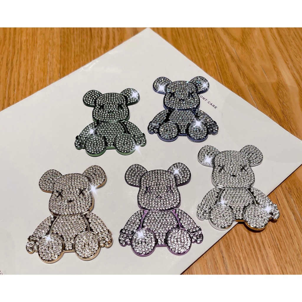 Gấu BearBrick đá lấp lánh, đồ decor, dán vào ốp điện thoại, ipad...