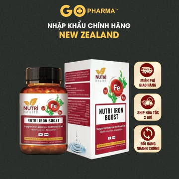Viên sắt hữu cơ nhập khẩu chính hãng NUTRI IRON BOOST giúp bổ sung Sắt, Acid Folic cho bà bầu (30 viên)