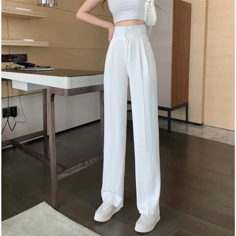 QUẦN ỐNG RỘNG CẠP CAO GEN BỤNG TÔN DÁNG