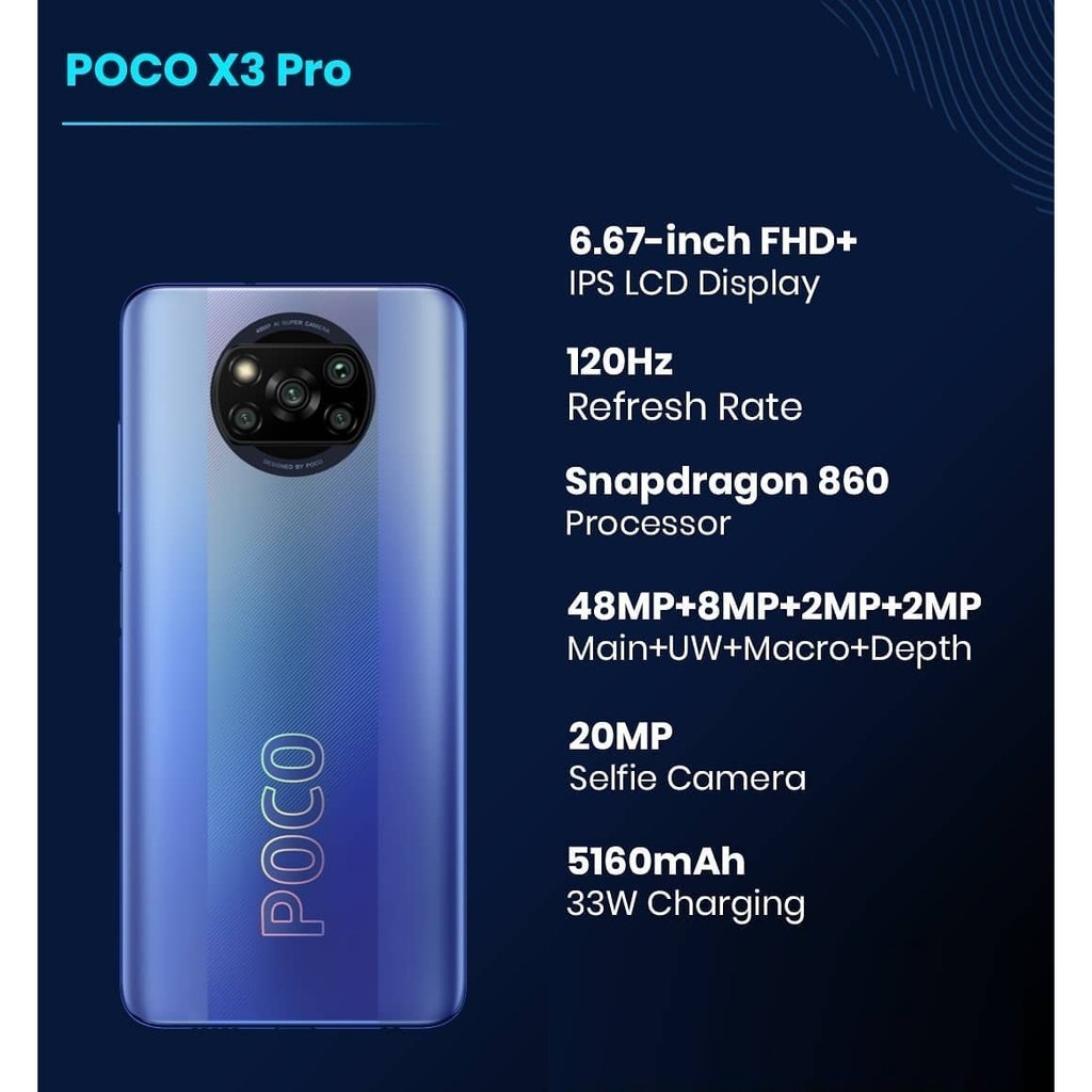 Điện Thoại POCO X3 Pro 6GB/128GB pin 5160 mAh Android 11 Qualcomm ...