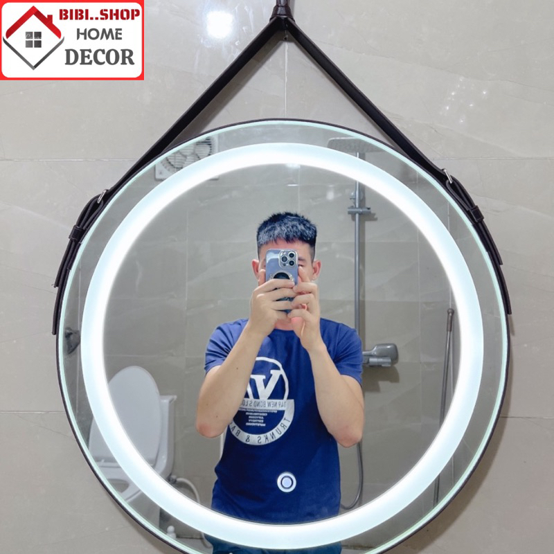Gương Trang Điểm Treo Tường Dây Da LED Cao Cấp Decor Phòng Ngủ Phòng Tắm